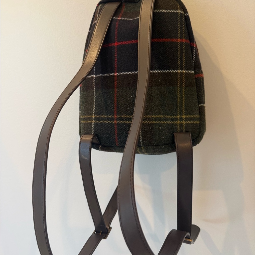Barbour Caley Classic Tartan Plaid Backpack Zipper Outer Pocket Women - Picture 10 of 16